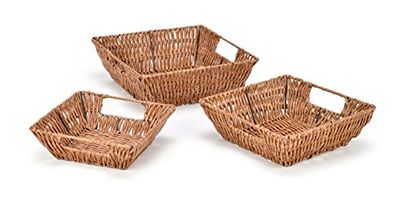 Trademark Innovations BSKT-SQ2-3X Square Wicker Look Baskets with Built in Handles (Set of 3) $17.3 (Reg $25.34)