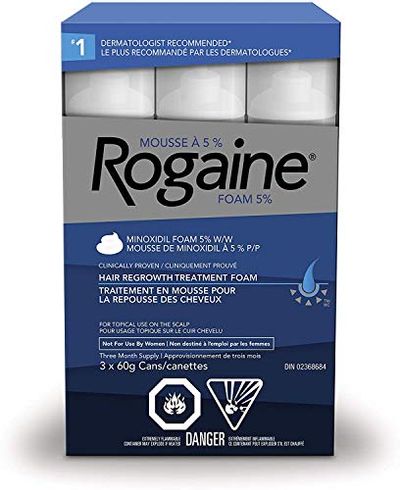 Rogaine Men’s Hair Loss & Thinning Treatment for Hair Regrowth, 5% Minoxidil Foam Extra Strength, 3 Month Treatment $88.16 (Reg $109.97)