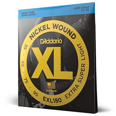 D'Addario EXL180 Nickel Wound Bass Guitar Strings, Extra Super Light, 35-95, Long Scale $24.29 (Reg $29.99)