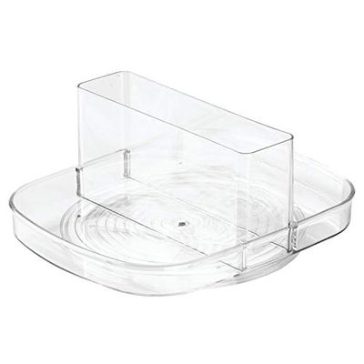 iDesign Linus Plastic Lazy Susan Napkin and Condiments Turntable Holder for Kitchen Countertops and Dining Tables, Clear $17 (Reg $27.50)