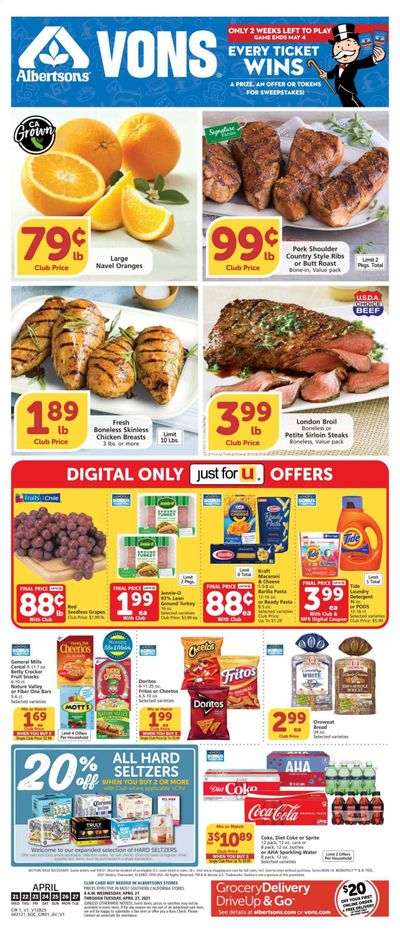 Vons (CA, NV) Weekly Ad Flyer April 21 to April 27