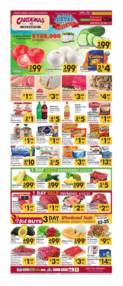 Cardenas (CA, NV) Weekly Ad Flyer April 21 to April 27