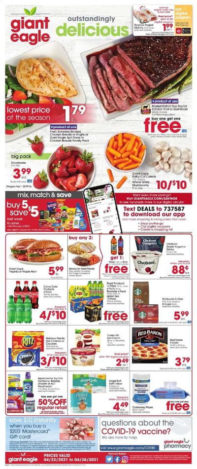 Giant Eagle (IN, MD, OH, PA, WV) Weekly Ad Flyer April 22 to April 28