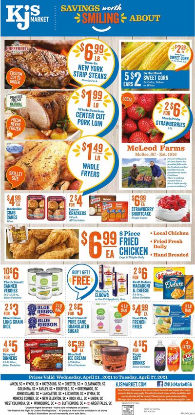 KJ´s Market (GA, SC) Weekly Ad Flyer April 21 to April 27