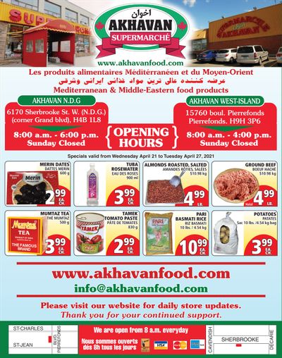 Akhavan Supermarche Flyer April 21 to 27