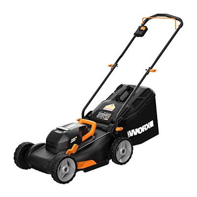 Worx WG743 40V PowerShare 4.0Ah 17" Lawn Mower w/ Mulching & Intellicut (2x20V Batteries),Black and Orange $379.97 (Reg $399.99)