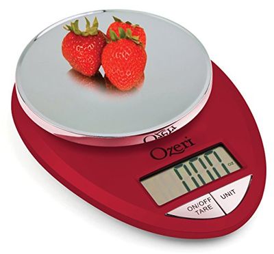 Ozeri Pro Digital Kitchen Food Scale, 0.05 oz to 12 lbs (1 Gram to 5.4 kg) - 1g/12 lb, Red Engine $9.95 (Reg $19.95)