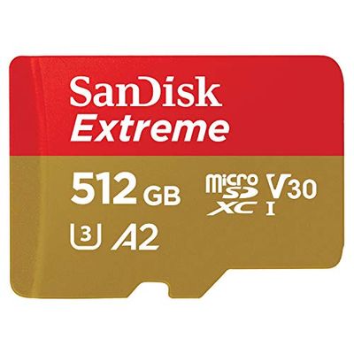 SanDisk 512GB Extreme microSDXC UHS-I Memory Card with Adapter - C10, U3, V30, 4K, A2, Micro SD - SDSQXA1-512G-GN6MA $100.93 (Reg $159.99)