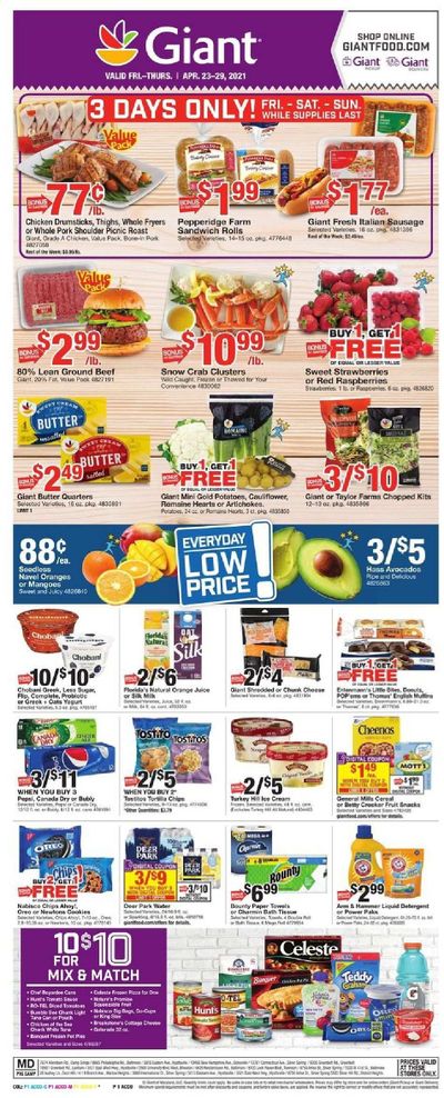 Giant Food Weekly Ad Flyer April 23 to April 29