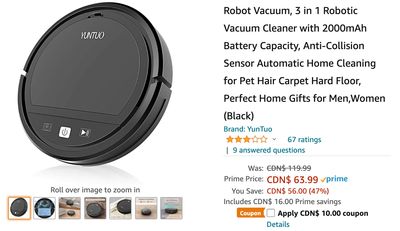 Amazon Canada Deals: Save 55% on Robot Vacuum with Coupon + 2 Slice Toaster with Glass Window + 43% on Outdoor Security Camera + More Offers