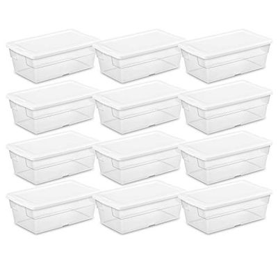 Sterilite 16428012 6-Quart Storage Box, White Lid with See-Through Base, 12-Pack $15.89 (Reg $31.91)