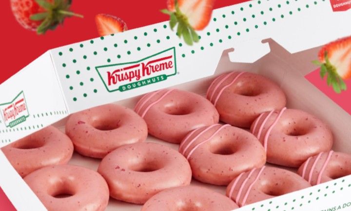 Strawberry Doughnuts! at Krispy Kreme Strawberry Doughnuts! at Krispy Kreme