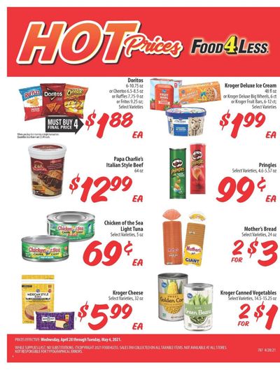 Food 4 Less (IN) Weekly Ad Flyer April 28 to May 4