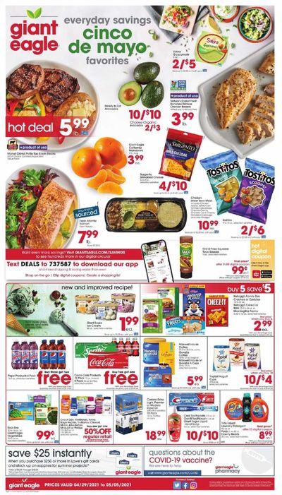 Giant Eagle (IN, MD, OH, PA, WV) Weekly Ad Flyer April 29 to May 5