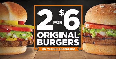 Harvey’s Canada Promotion: 2 Veggie or Original Burgers for $6