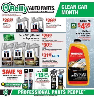 O'Reilly Auto Parts Weekly Ad Flyer April 28 to May 25