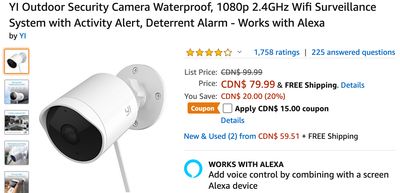 Amazon Canada Deals: Save Save 35% on YI Outdoor Security Camera Waterproof with Coupon + 27% off Chefman Air Fryer Toaster Oven