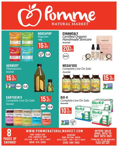 Pomme Natural Market Monthly Flyer April 29 to May 26