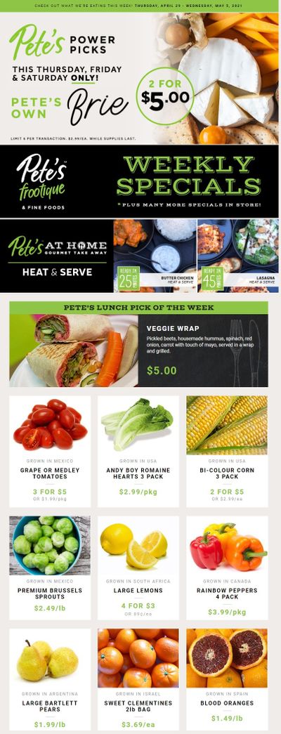 Pete's Fine Foods Flyer April 29 to May 5