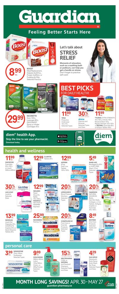 Guardian Pharmacy Flyer April 30 to May 27