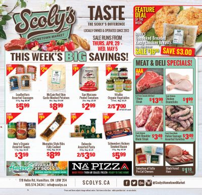 Scoly's Hometown Market Flyer April 29 to May 5