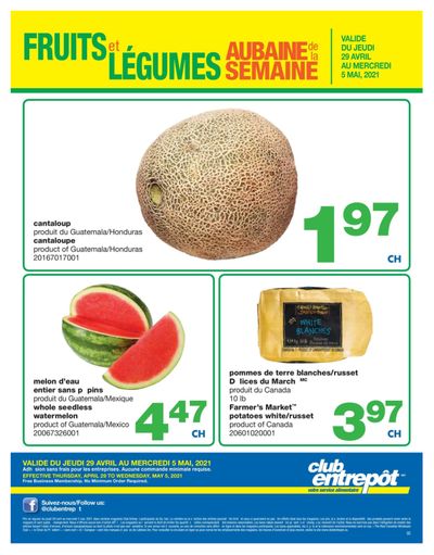 Wholesale Club (QC) Produce Deal of the Week Flyer April 29 to May 5