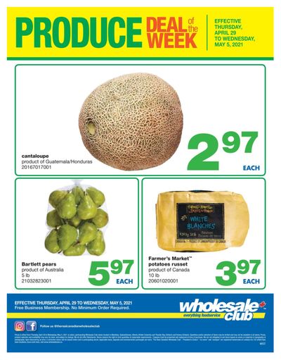 Wholesale Club (West) Produce Deal of the Week Flyer April 29 to May 5