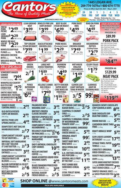 Cantor's Meats Flyer April 29 to May 5