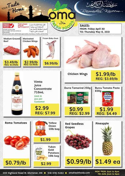 Oma Fresh Foods Flyer April 30 to May 6