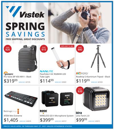 Vistek Spring Savings Flyer April 30 to May 27