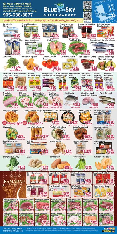 Blue Sky Supermarket (Pickering) Flyer April 30 to May 6