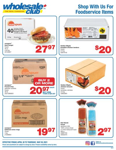Real Canadian Wholesale Club Food Service Flyer April 30 to May 20