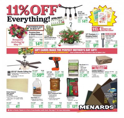 Menards Weekly Ad Flyer April 29 to May 8 Menards Weekly Ad Flyer April 29 to May 8