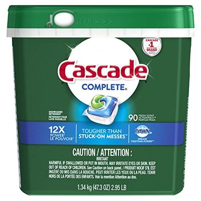 Cascade Complete Dishwasher Pods, Detergent ActionPacs, Fresh Scent, 90 Count