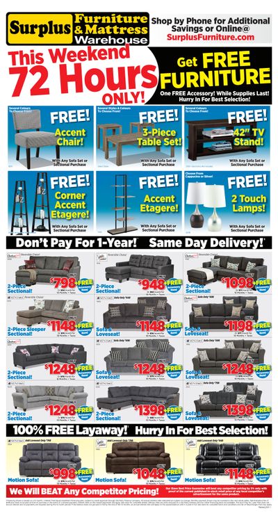 Surplus Furniture & Mattress Warehouse (Thunder Bay) Flyer May 3 to 9