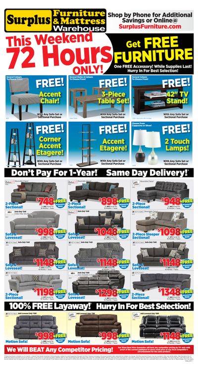 Surplus Furniture & Mattress Warehouse (Kitchener) Flyer May 3 to 9 Surplus Furniture & Mattress Warehouse (Kitchener) Flyer May 3 to 9
