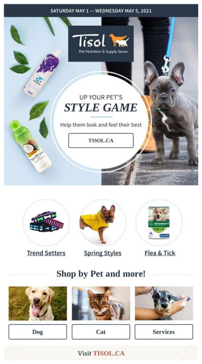 Tisol Pet Nutrition & Supply Stores Flyer May 1 to 5
