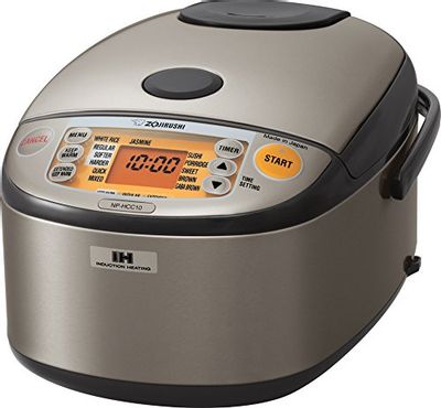 ZOJI Zojirushi NP-HCC10XH Induction Heating System Rice Cooker and Warmer, 1 L, Stainless Dark Gray