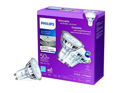 Philips 468124 Led 50W GU10 Glass Bright White (3000K) 3 Pack