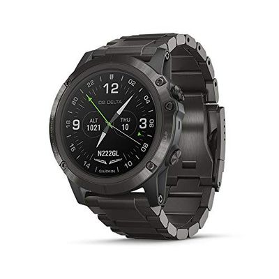 Garmin D2 Delta PX, GPS Pilot Watch with Pulse Ox Sensor, Includes Smartwatch Features, Heart Rate and Music, Titanium with Titanium Band (010-01989-30)