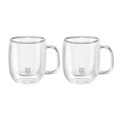Zwilling J.A. Henckels 39500-110 Sorrento Plus Double Wall Espresso Mug Set- 2 Piece Set, 80 ml Glass, 8.8 cm Length, 6.4 cm Width, 7cm Height