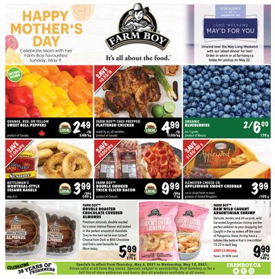 Farm Boy (Brantford, Burlington, Cambridge, Cornwall, Hamilton, Kingston, Kitchener, London, Newmarket, Ottawa, St. Catharines) Flyer May 6 to 12