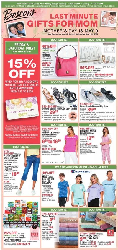 Boscov's (CT, DE, MD, NJ, NY, PA) Weekly Ad Flyer May 5 to May 12