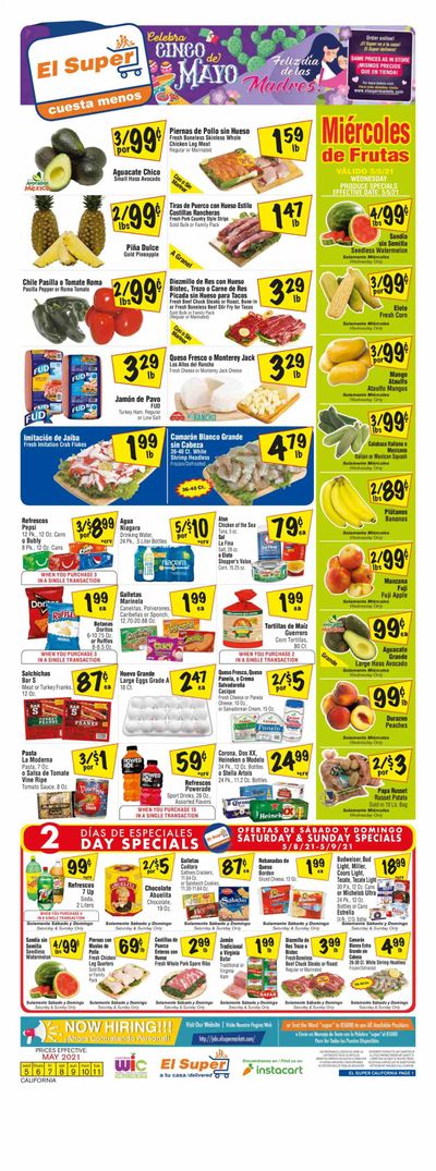 El Super (CA, NM, NV, TX) Weekly Ad Flyer May 5 to May 11