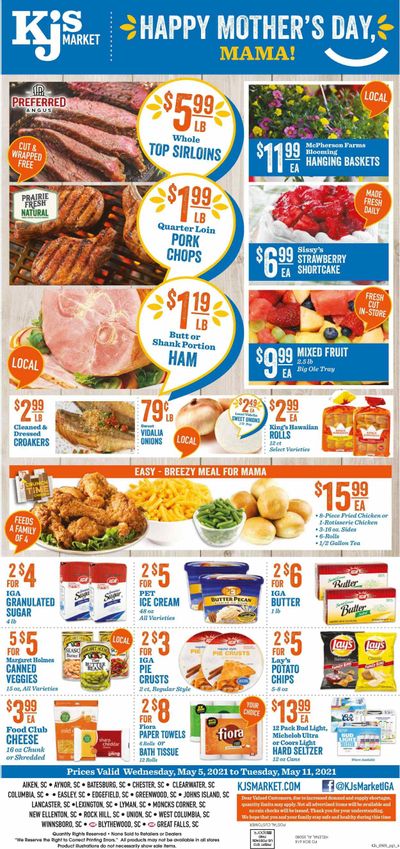 KJ´s Market (GA, SC) Weekly Ad Flyer May 5 to May 11