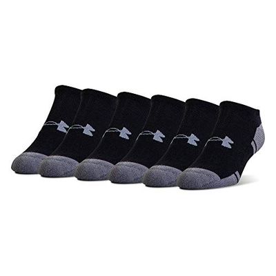 Under Armour Adult Resistor 3.0 No Show Socks, Black/Graphite (6-Pairs), Large