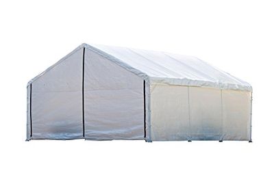 ShelterLogic 18-Feet Super Max Canopy Accessories Enclosure Kit, White, 18 X 20-Feet