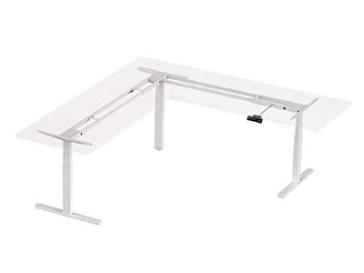 Monoprice 134828 Triple Motor Height Adjustable Sit-Stand Corner Desk Frame - White, 3 Leg Corner, L Shaped Table Base, Programmable Memory Settings