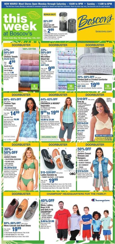 Boscov's (CT, DE, MD, NJ, NY, PA) Weekly Ad Flyer May 7 to May 12