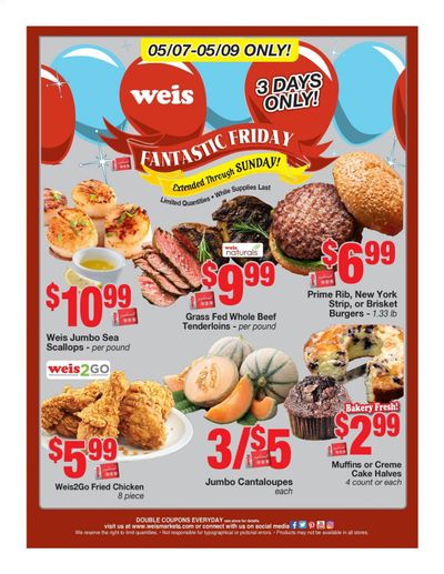 Weis (MD, NY, PA) Weekly Ad Flyer May 7 to May 9
